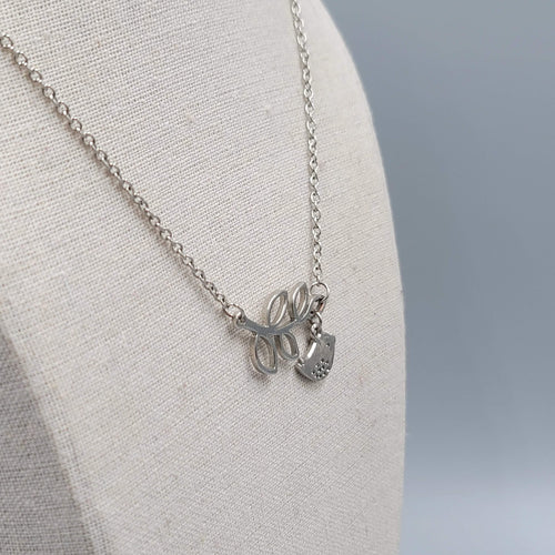 Bird and Branch Necklace Silver tone 18"