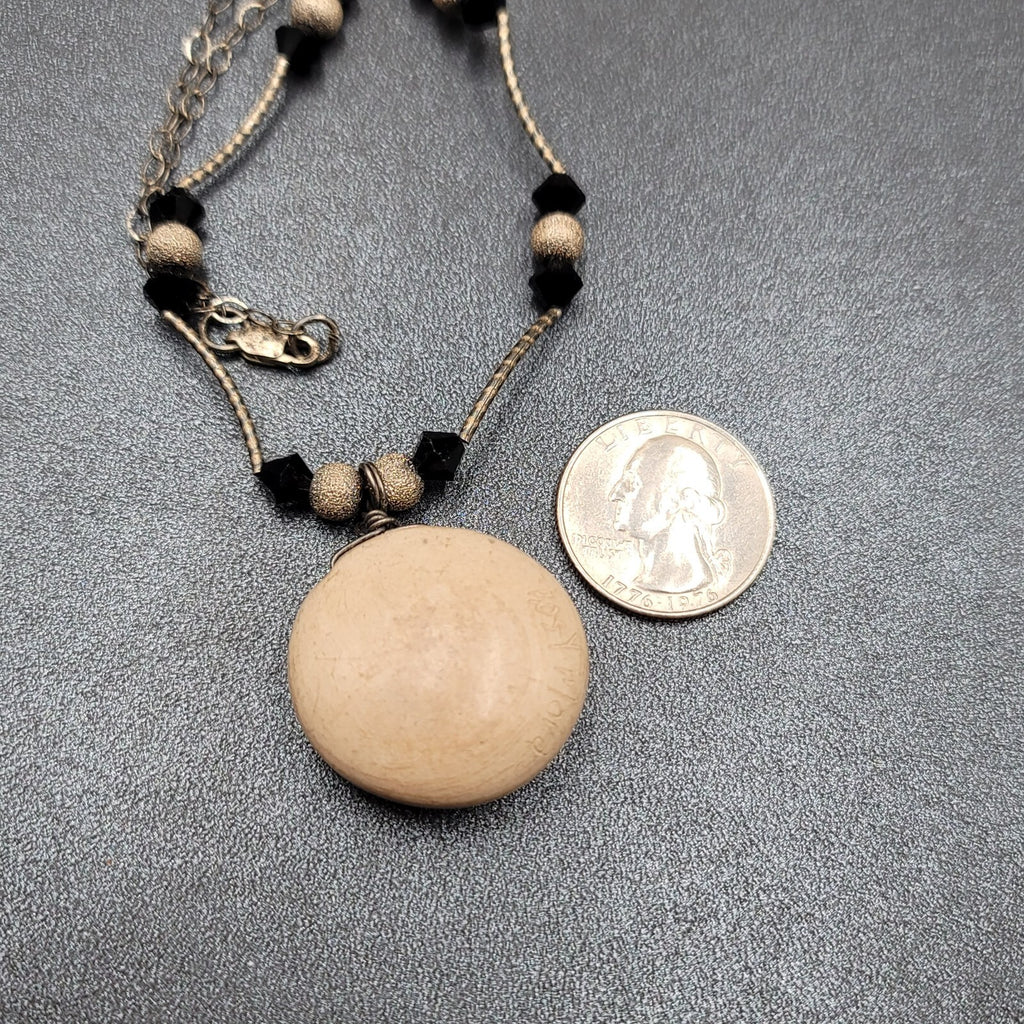 Rosy Mora Mexican Hand Painted Pottery Pendant Necklace 16" Sterling Silver