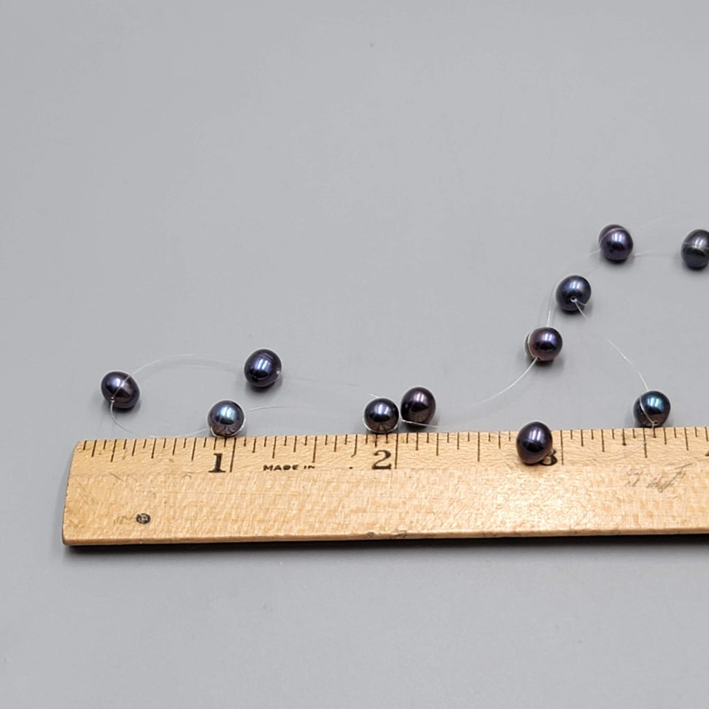 Floating Peacock Pearl Station Necklace 16"