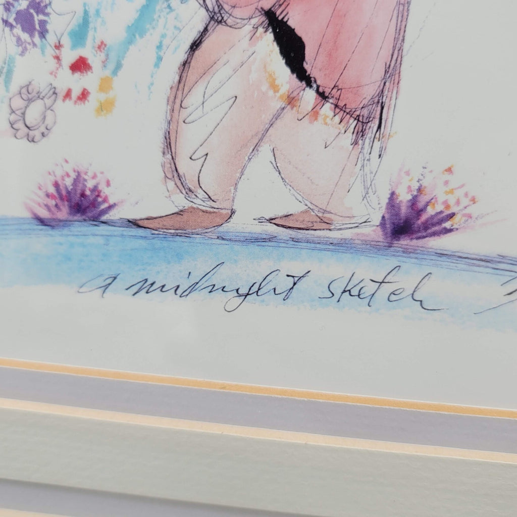 Ted De Grazia Professionally Matted Framed Print Flower Boy A Midnight Sketch