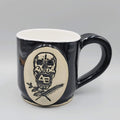 Skull Coffee Mug Black AB Signed Pottery