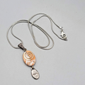 Inspire Agate Pendant Necklace Silver tone Snake Chain 18 in