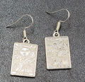 The SUN Tarot Card Pierced Earrings Silver tone 1"