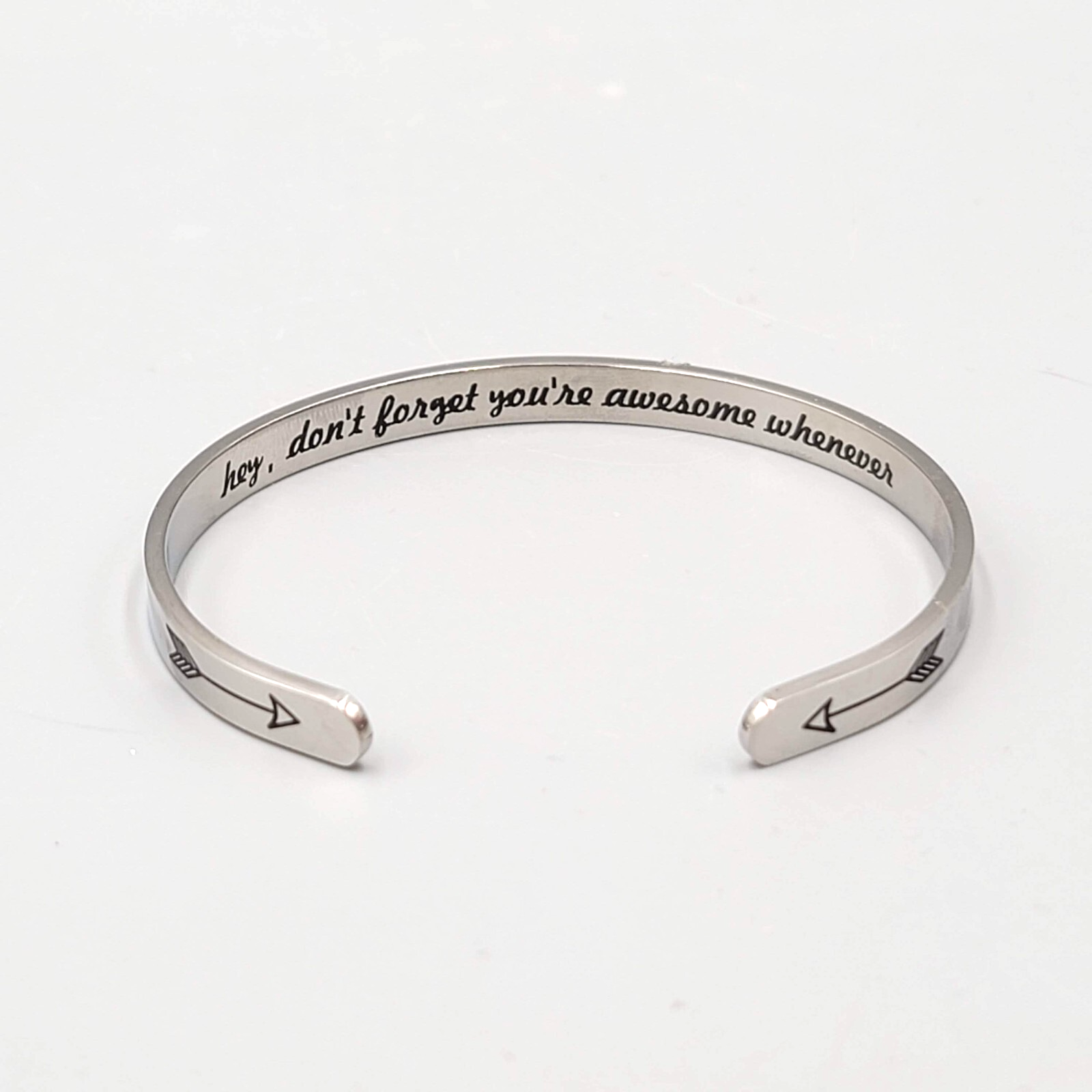 Hidden Message Bracelet Silver tone "Hey, Don't forget you're awesome whenever"