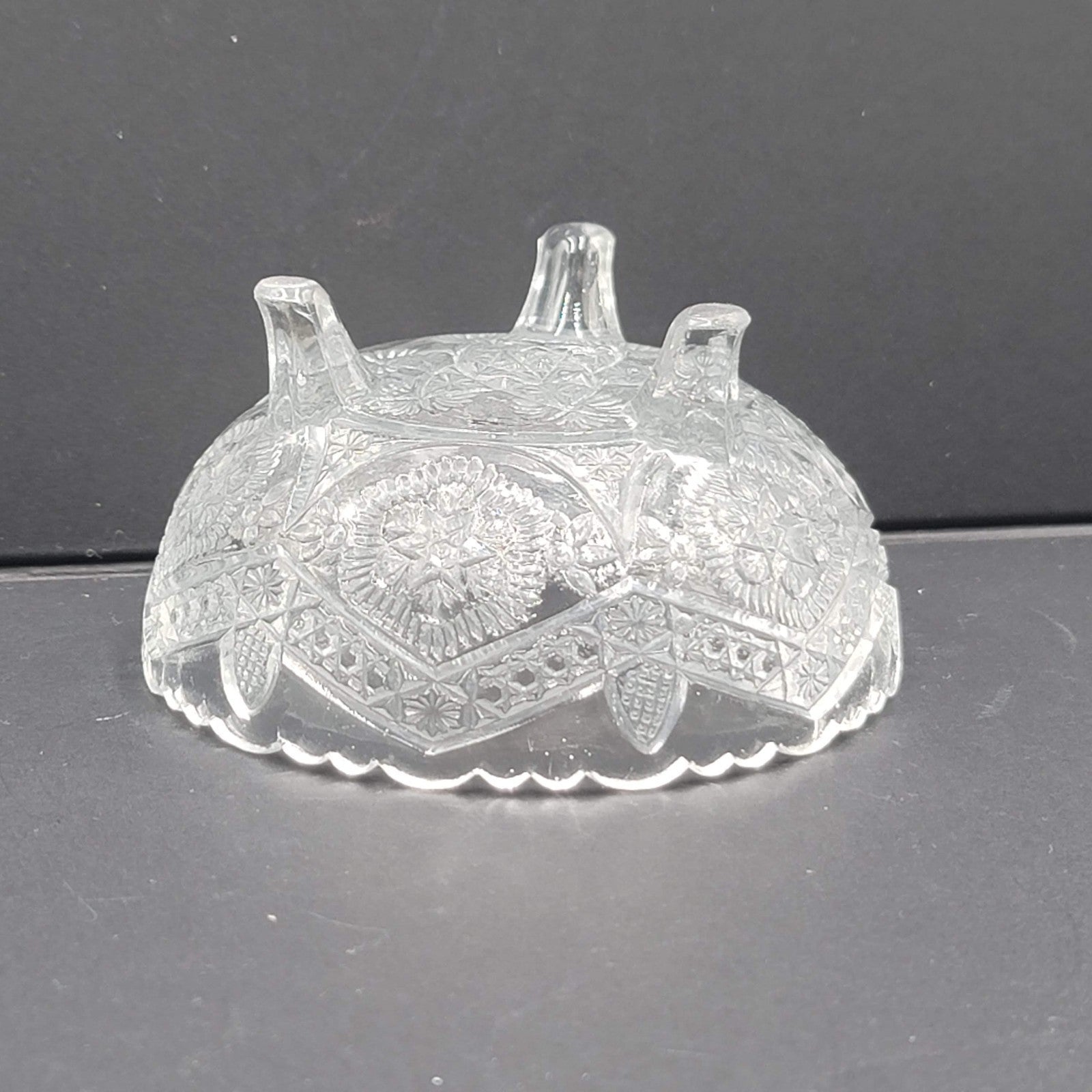 Vintage 3 Footed Bowl Pressed Glass 4" x 2.5"