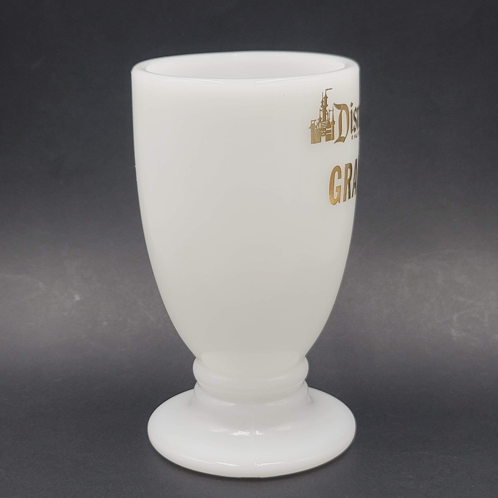 Vintage Disneyland Walt Disney Productions Gold Text Milk Glass Mug GRANDMA
