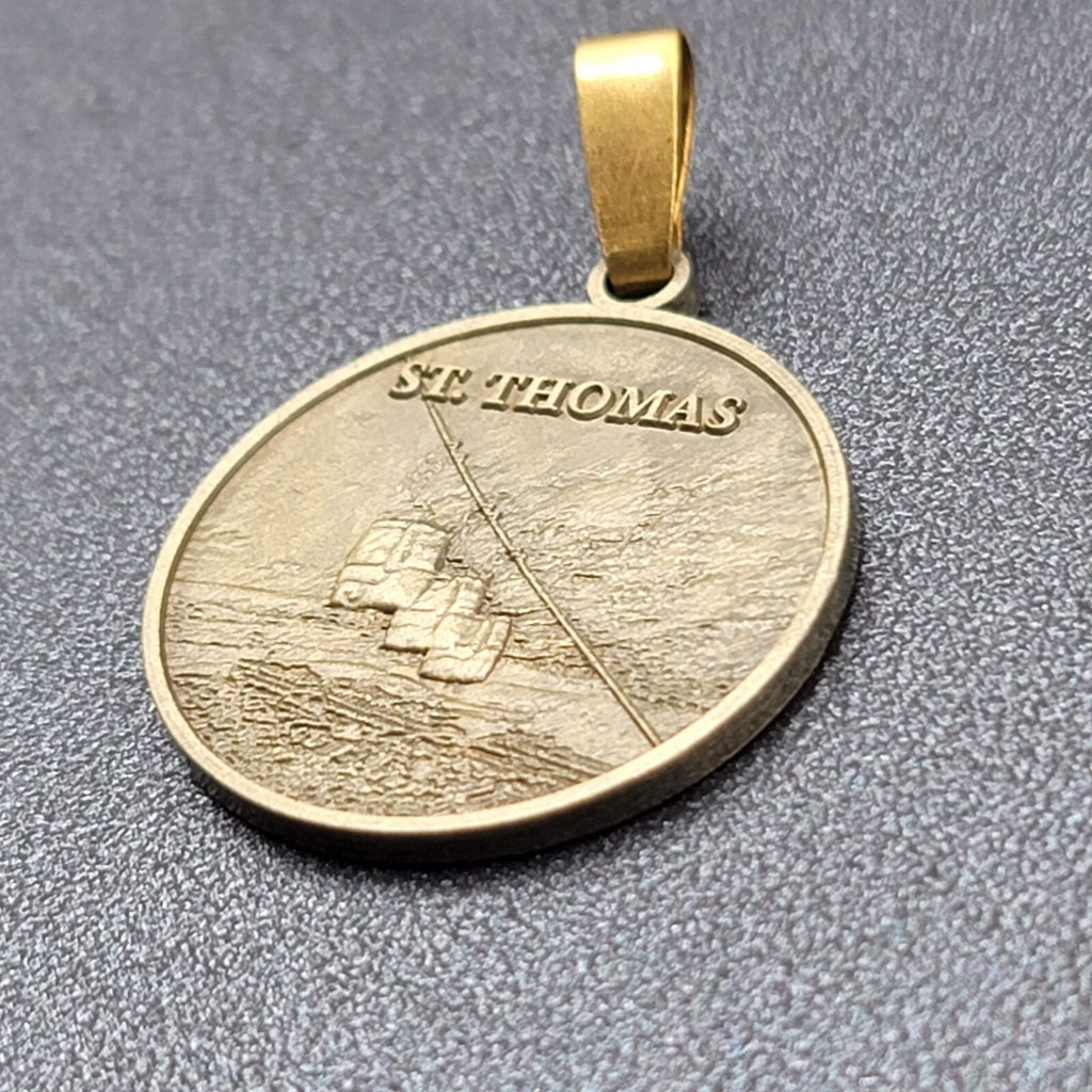 MILANO DIAMOND GALLERY St Thomas Caribbean Island Tag Charm Pendant 1"
