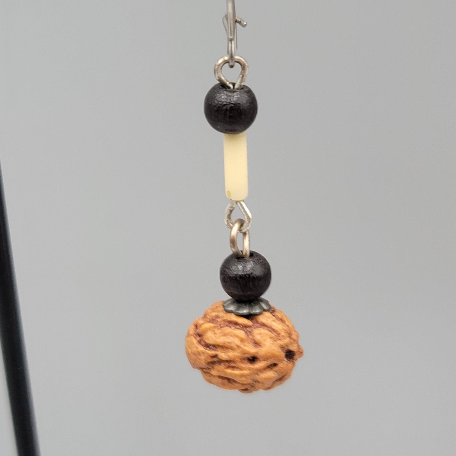 Boho Pierced Earrings Silver tone Seed Beaded Dangle 1.25"