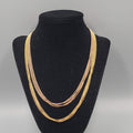 Multi Strand Ball Bead Chain Necklace Layered Two-Toned 18-20 Inch Adj