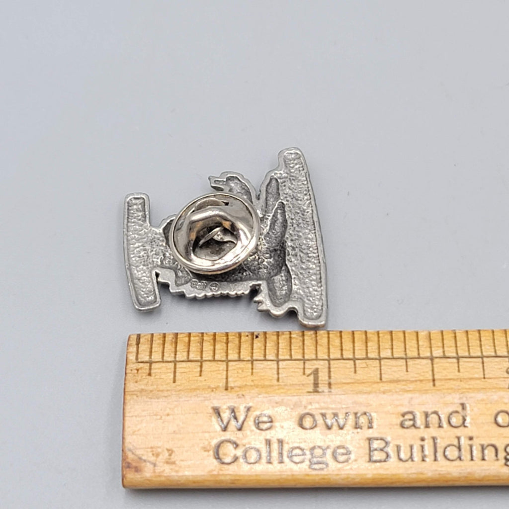 Vintage Reading is Dino Mite Stegosaurus Pewter Lapel Pin Dinomite 1"