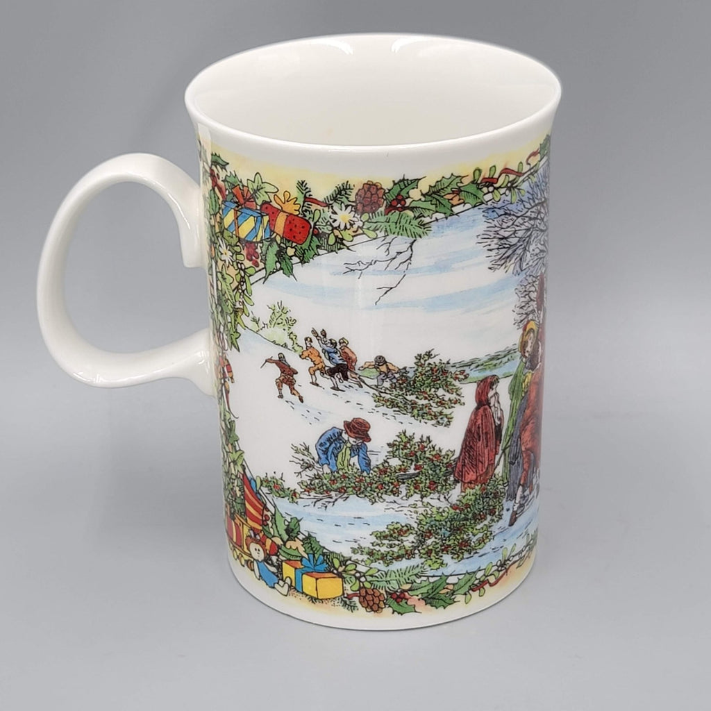 Gathering Mistletoe Stoneware Mug Dunoon Scotland Christmas Cheer Series