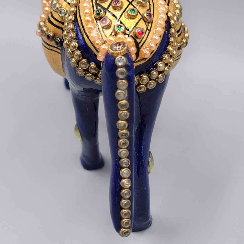 Metal Handmade Semi-Precious Stone Enamel Decorative Horse Figurine India 4.5"