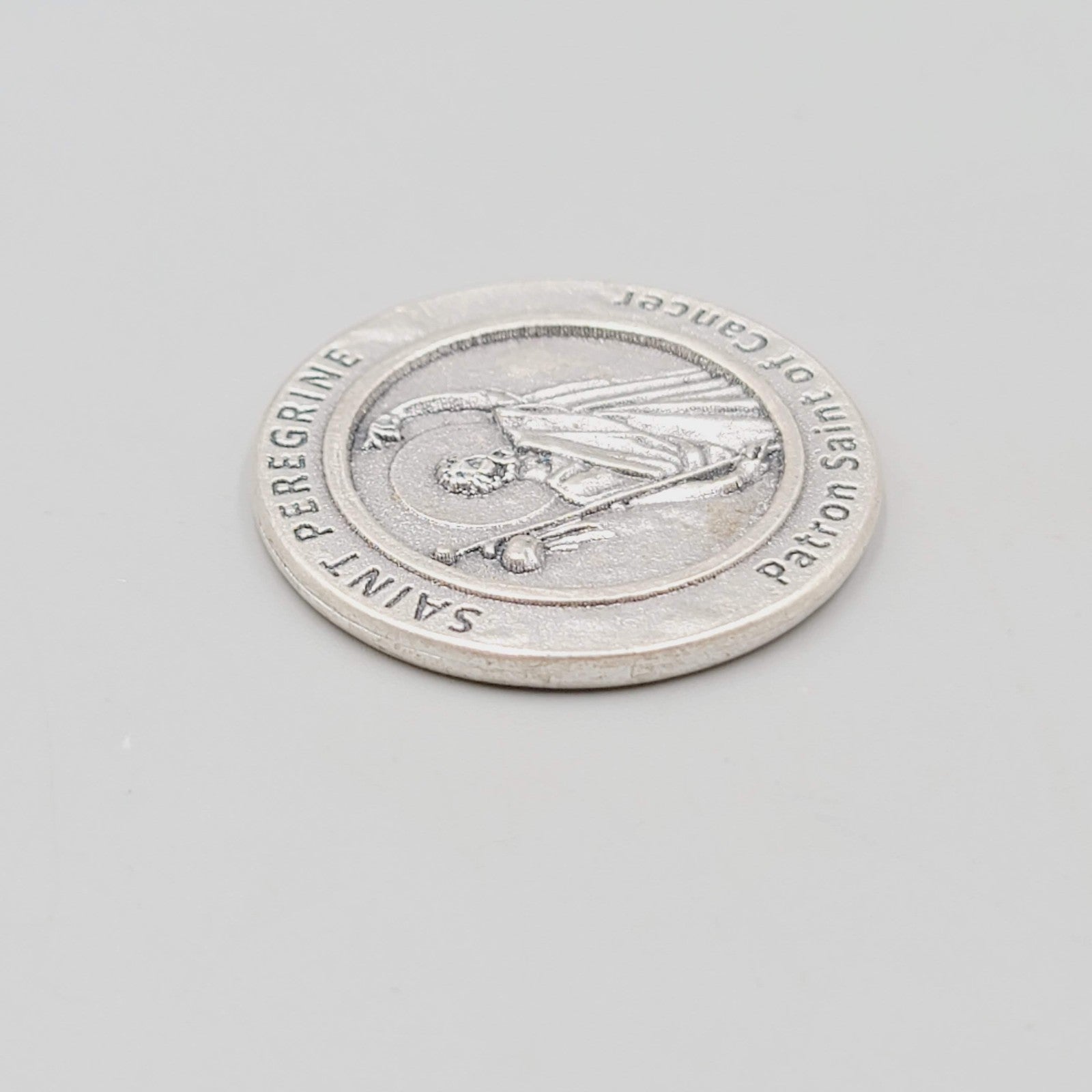 Saint Peregrine Patron Saint of Cancer Prayer Coin Token Medal Pocket Token Gift