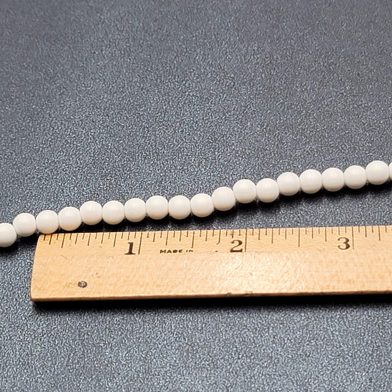 Vintage Designed by Paula Necklace Graduated White Beads 22"