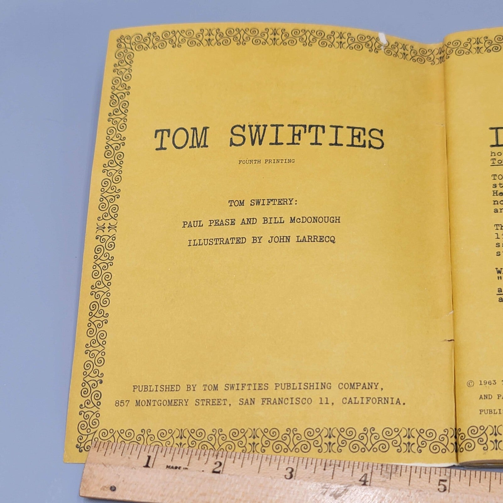 Tom Swifties by Paul Pease and Bill McDonough 1963 Punning Phrases Pun Joke Book