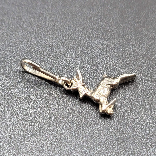 Deer Charm Purse Charm Bag Charm Zipper Pull Keychain Gift Silver tone 3/4"
