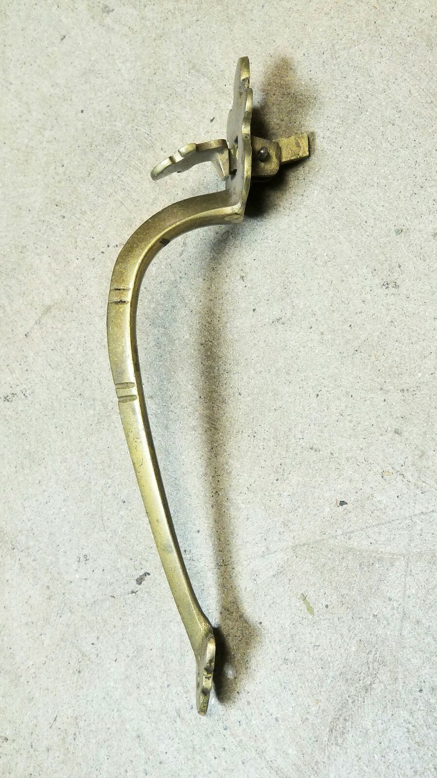 Vintage Brass Exterior Door Knob Pull Handle 10 3/4"