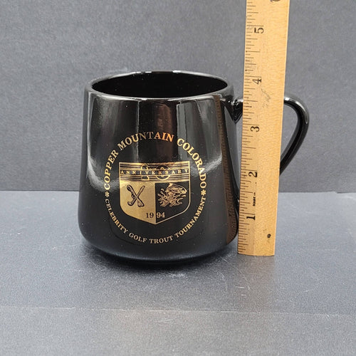Copper Mountain Colorado Celebrity Golf Trout Tournament 1994 Black Coffee Mug