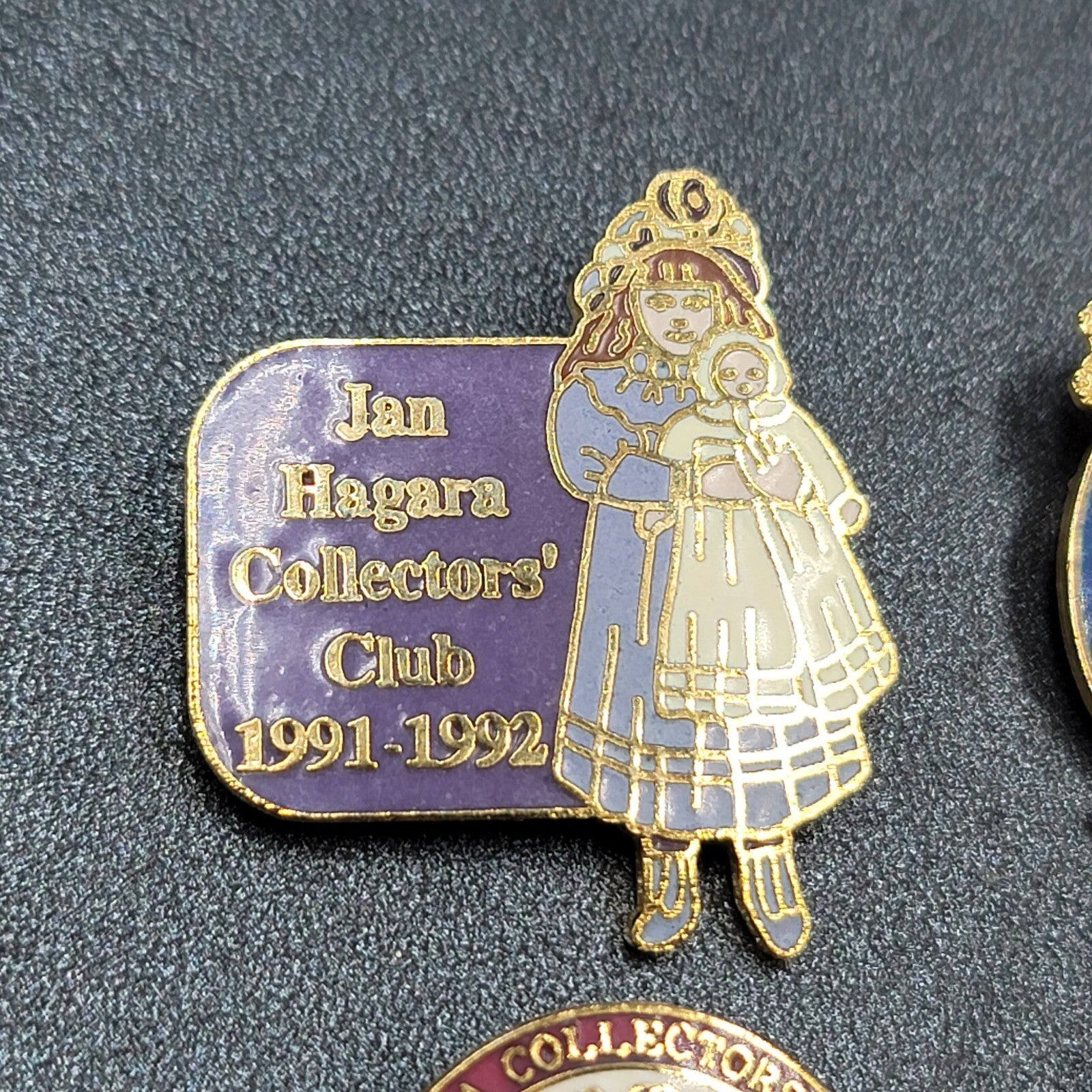 Vintage Jan Hagara Collectors Club Lapel Hinge Pins Figurines Dolls Lot of 4