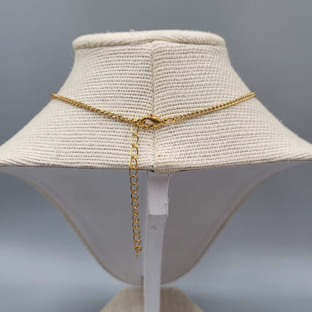 Real Pearl Pendant Cluster Open Pendant Necklace Gold tone 18"