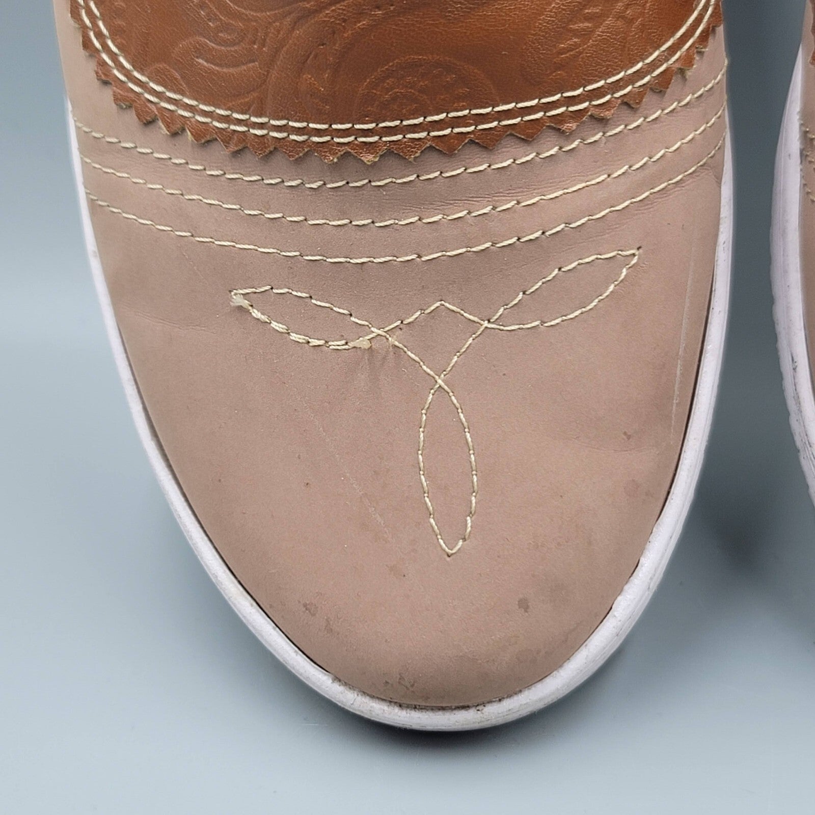 Andrade Womens Slip On Brown Western Saddle Shoe Leather Sz 8