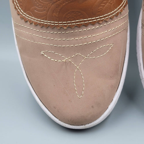 Andrade Womens Slip On Brown Western Saddle Shoe Leather Sz 8