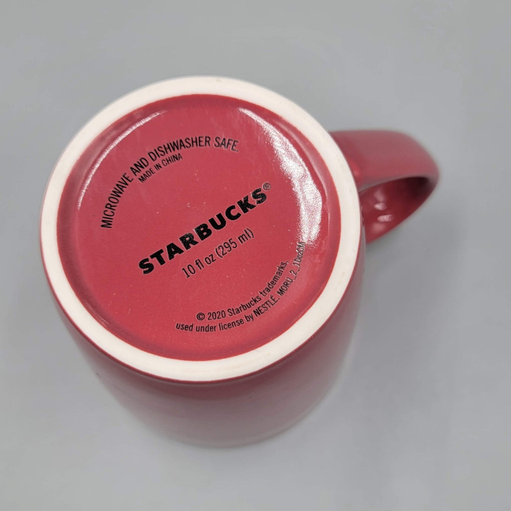 Starbucks Ceramic 2020 Coffee Mug Tea Cup 10 oz Mauve Maroon Burgundy Red