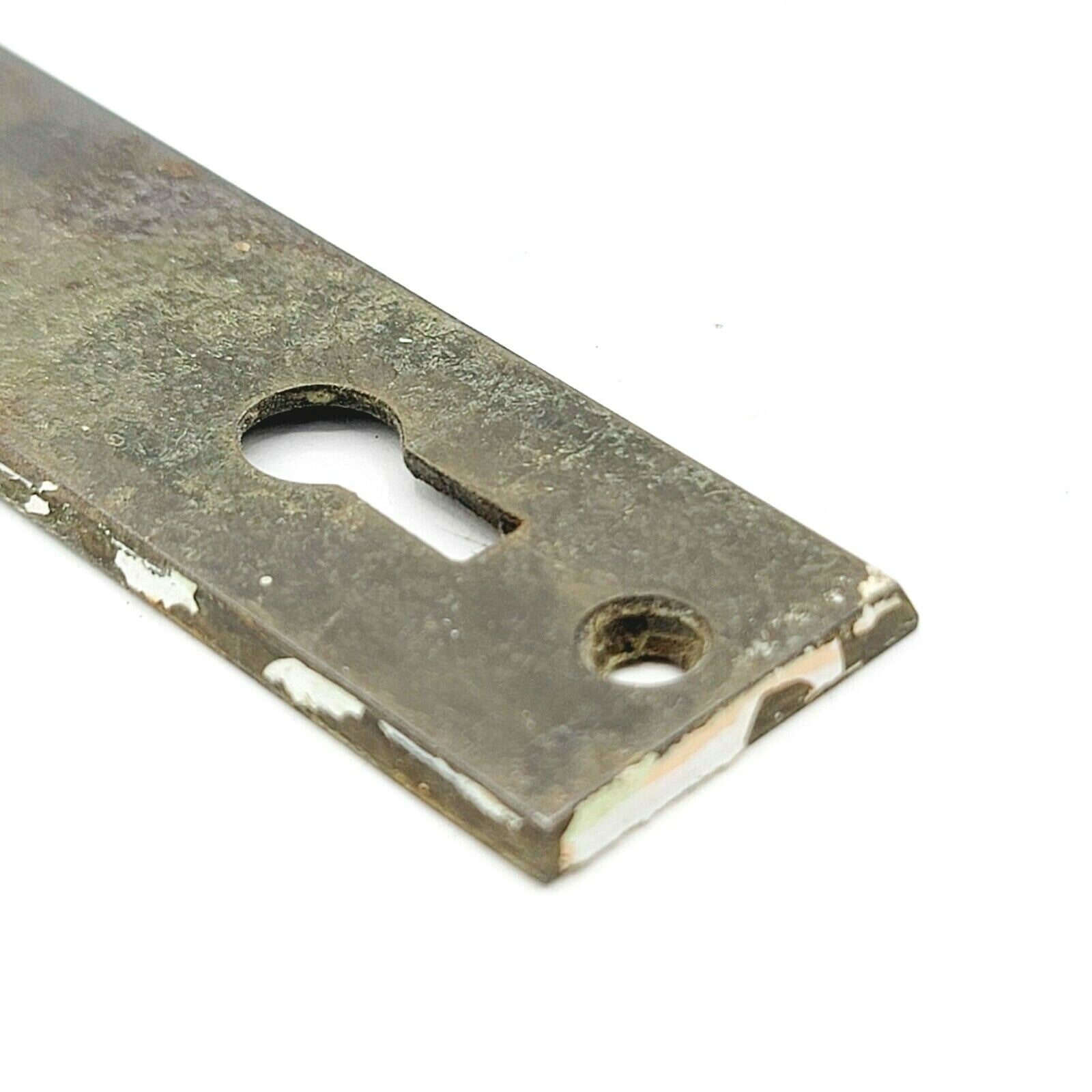 Vintage Screen Door Back plate Skeleton Key Hole 4 1/2" x 1" holes 2 1/4"