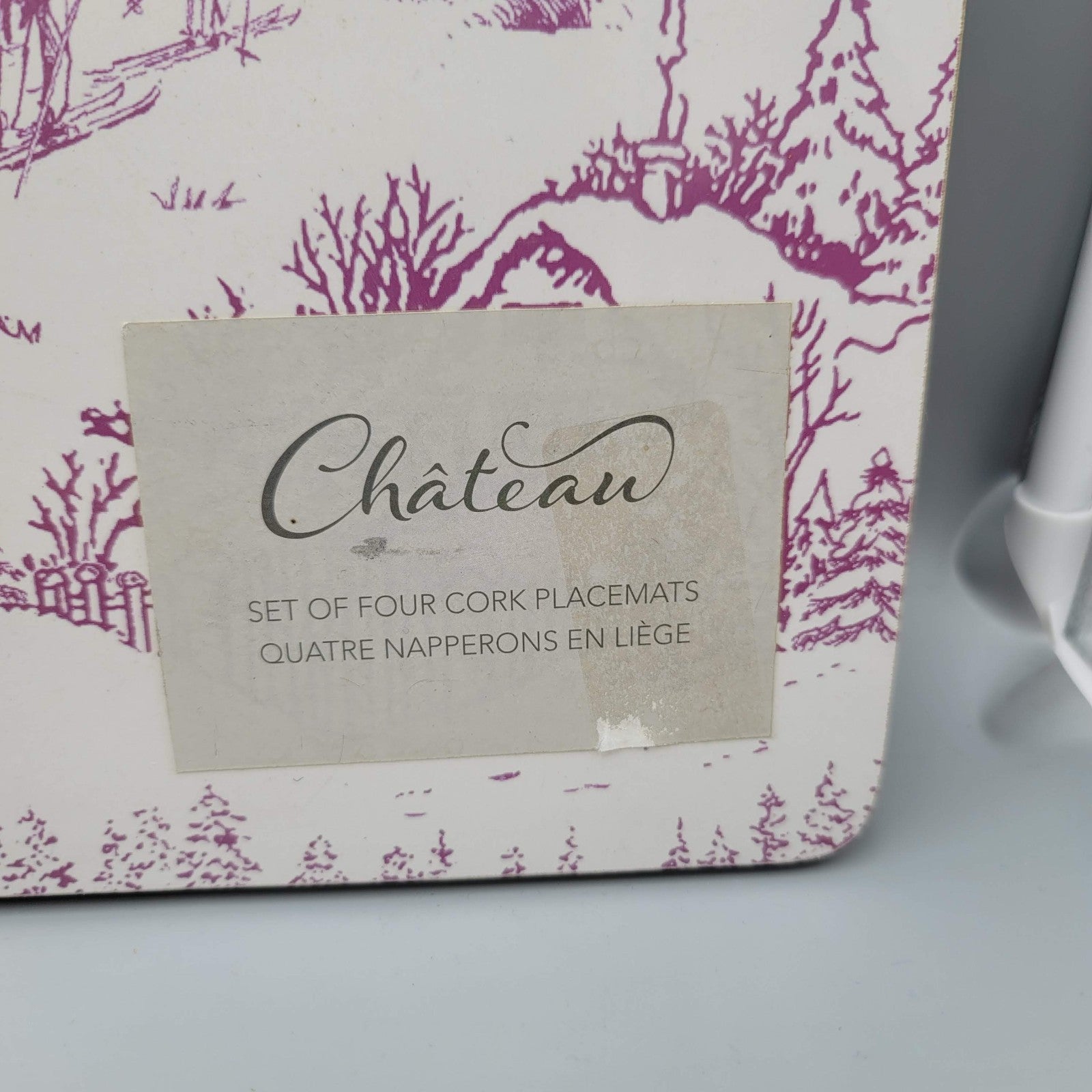 Chateau Cork Placemats Set of 4 Red Winter Scene 15.5" x 11.25"