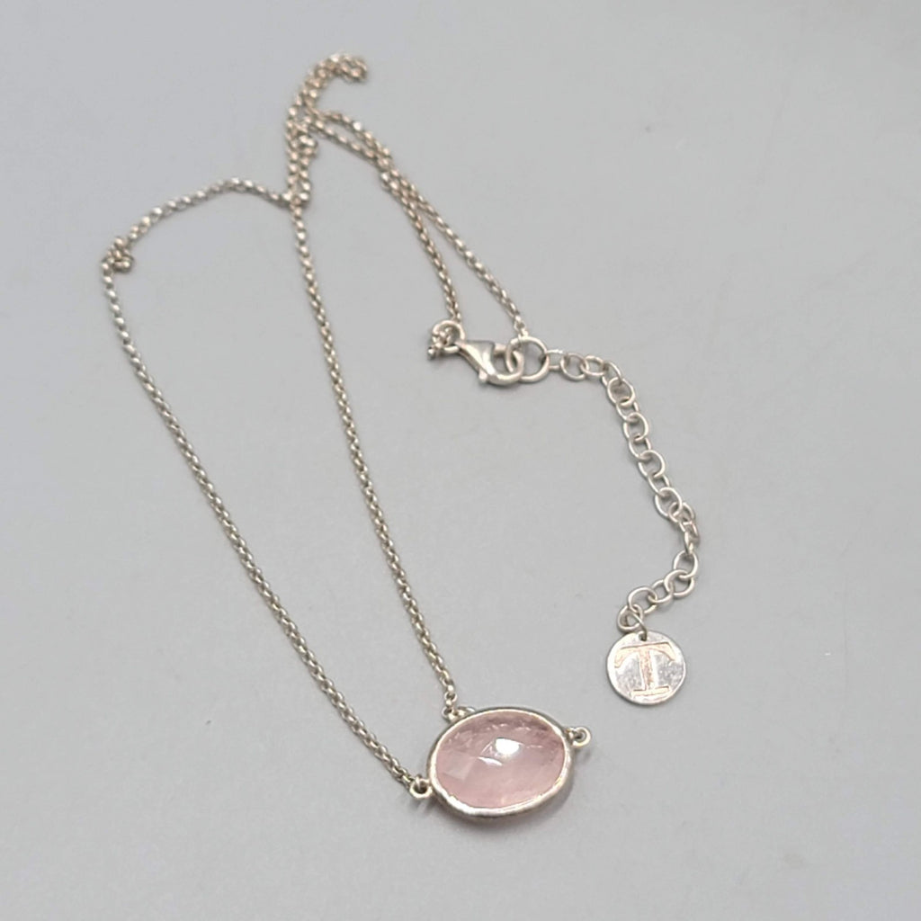 Talbots Pink Quartz Sterling Silver Necklace 925 Dainty 16"-18"