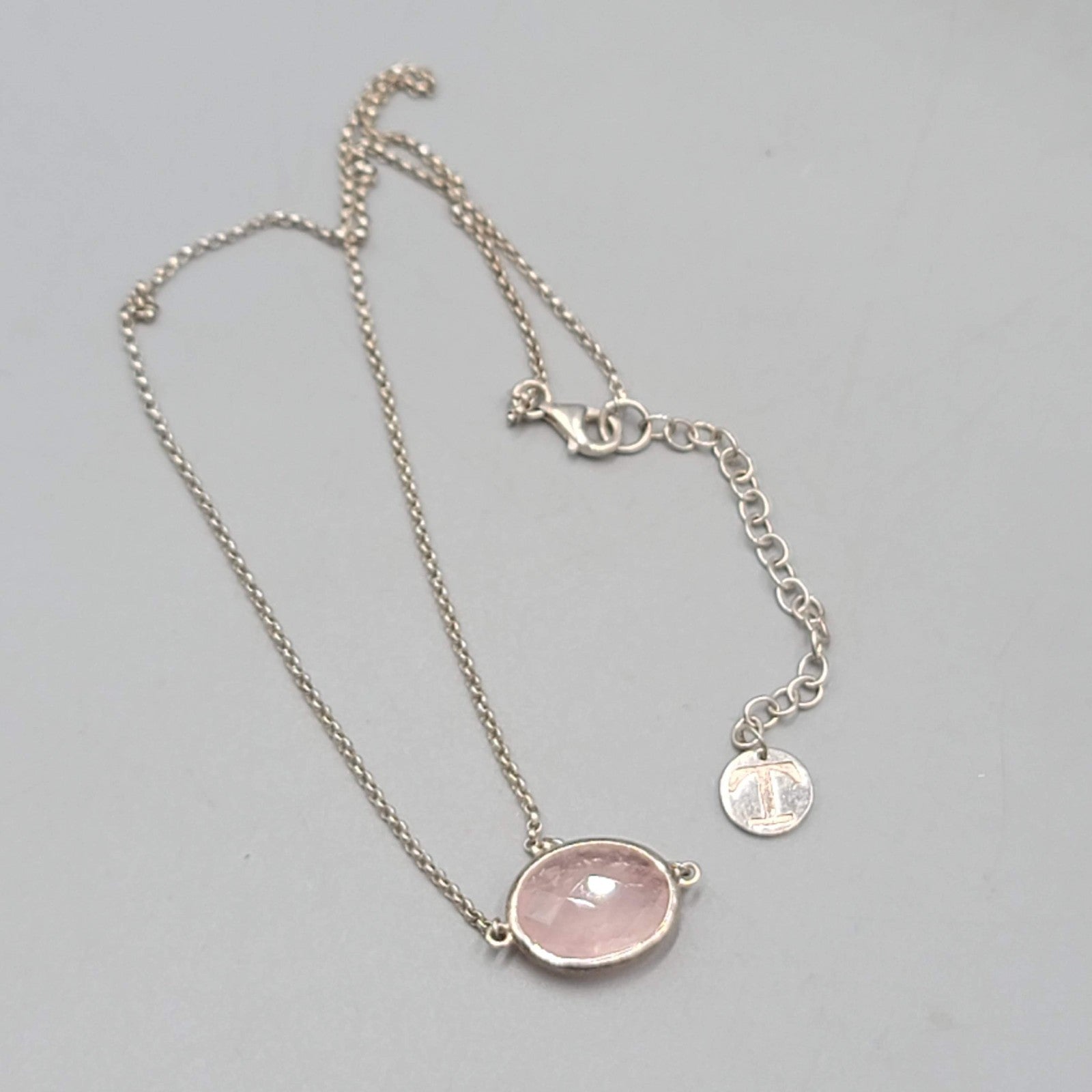Talbots Pink Quartz Sterling Silver Necklace 925 Dainty 16"-18"
