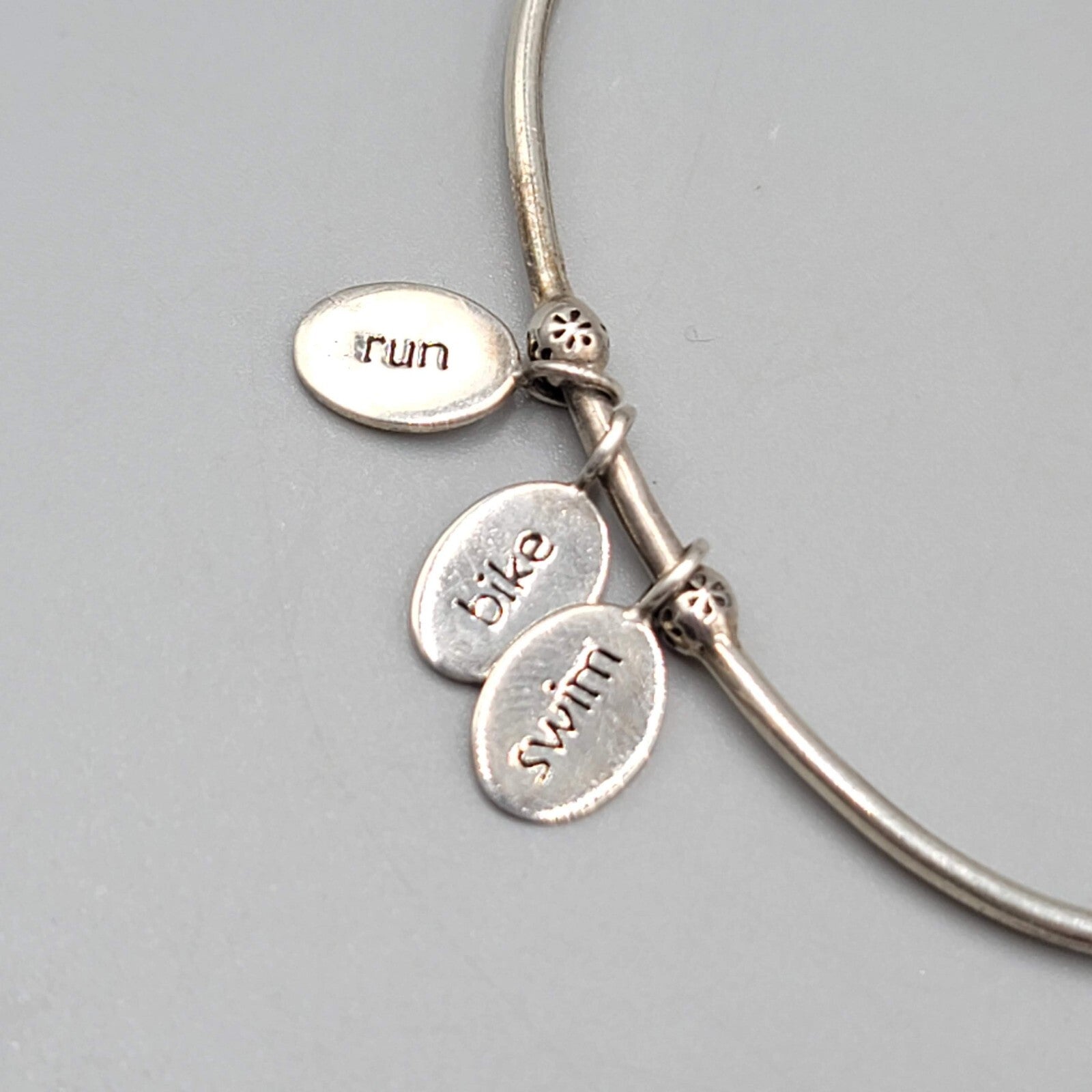 Triathlon Bracelet Silver toen Cuff Charms