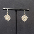 Pierced Earrings Silver Plated Crystal Rhinestone Dangle 3/4"