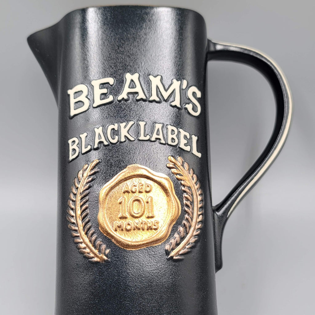 Vintage Beam's Black Label Regal China Bar Pitcher Ceramic Advertising USA 1958