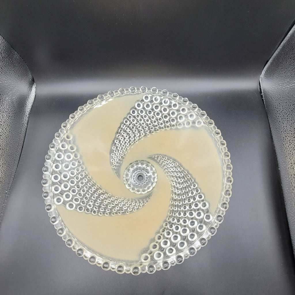Antique Hobnail Lamp Shade Clear Tan Swirl Patterned 11"