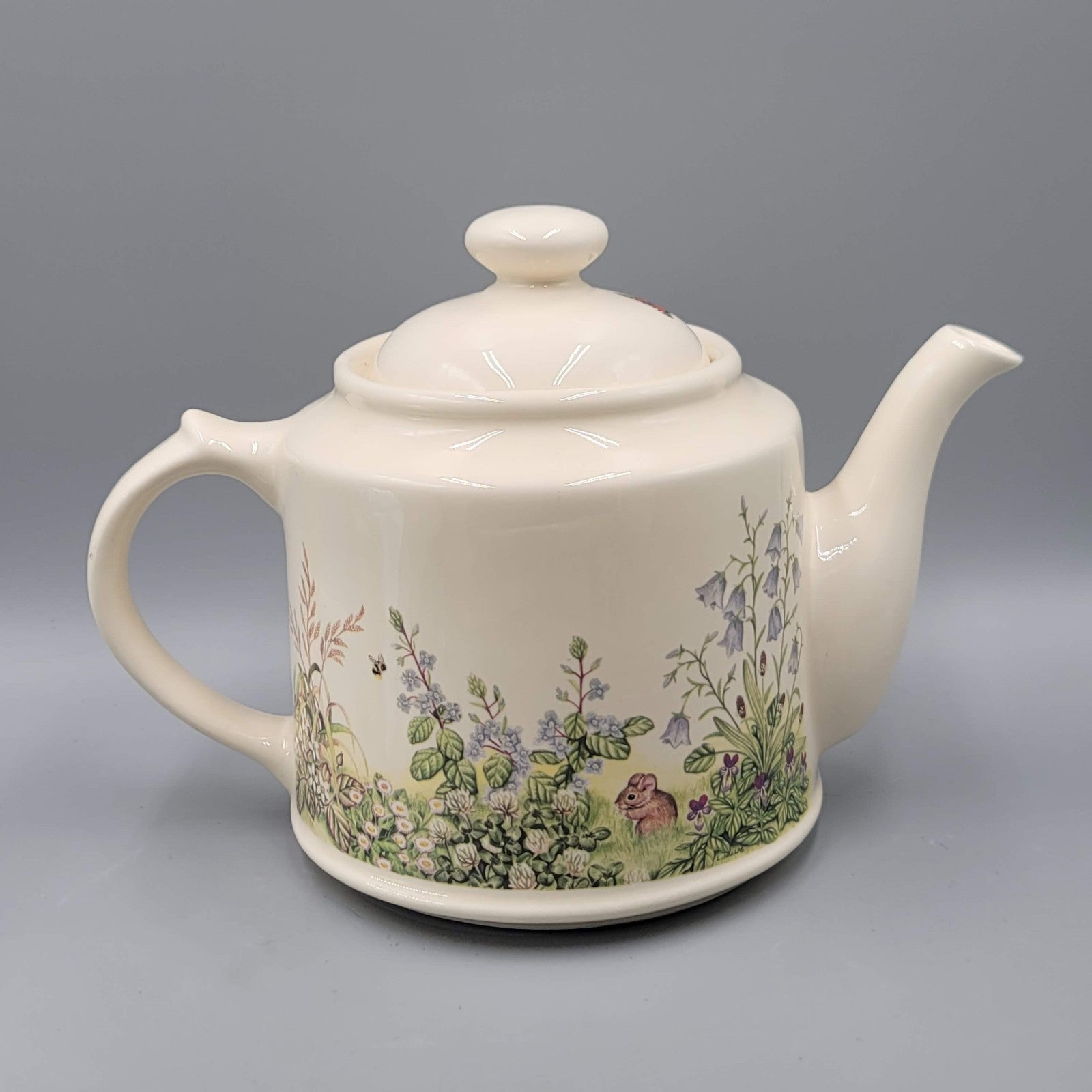 Vintage Wade Hedgerow Teapot with Flowers Bees Butterflies Signed