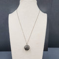 White House Black Market WHBM Necklace Gunmetal Gray Chain Black Rhinestone 18"