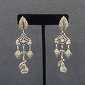 Vintage Pierced Earrings Silver tone Fruit Flowers Leaves Rhinestone 3"
