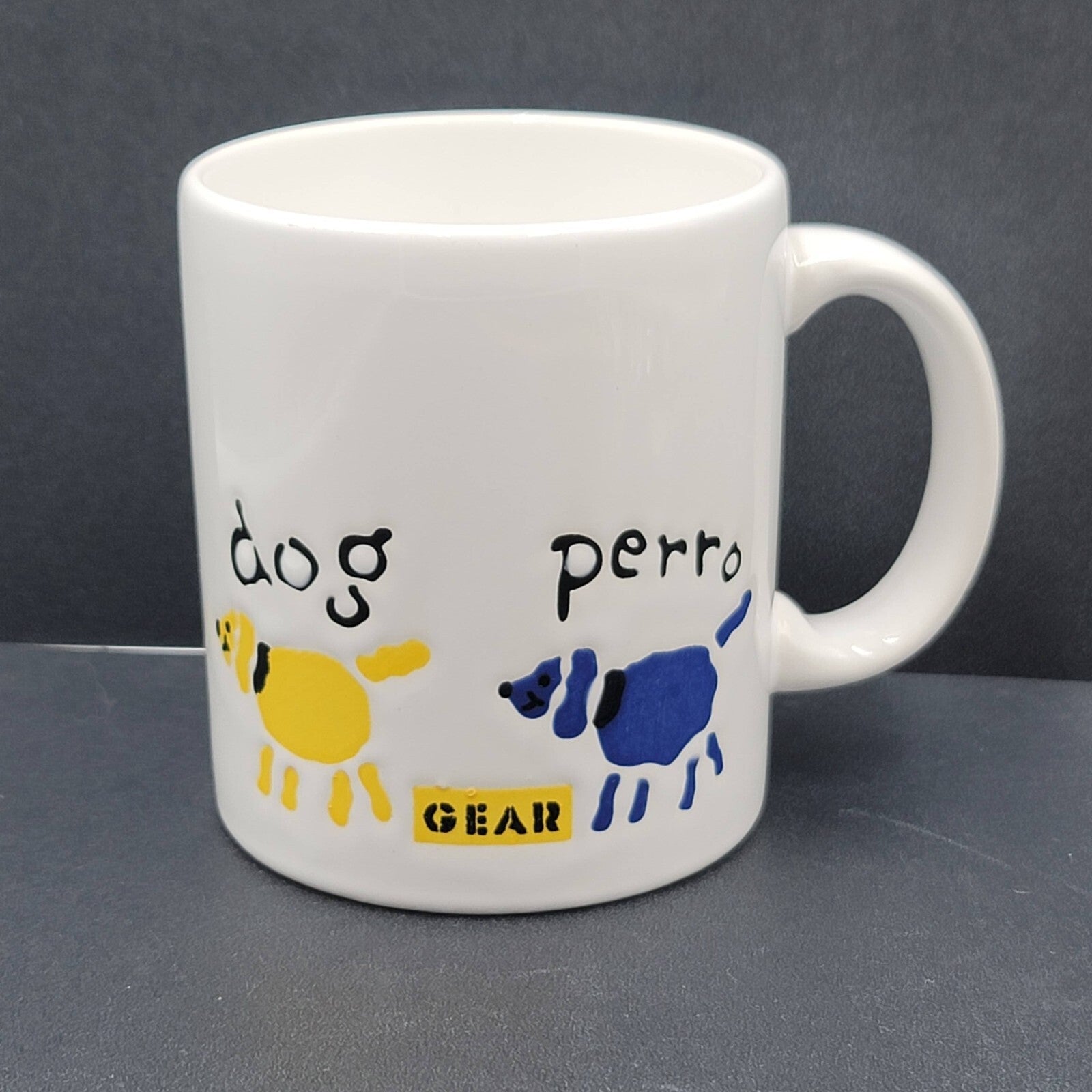 WAECHETERSBACH COFFEE MUG CUP TEA DOG WHITE CHIEN HUND PERRO
