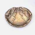 Antique Solid Cast Bronze Dish  1873 SIF 1933 4.75" x 3.75" 1 lb 7 oz