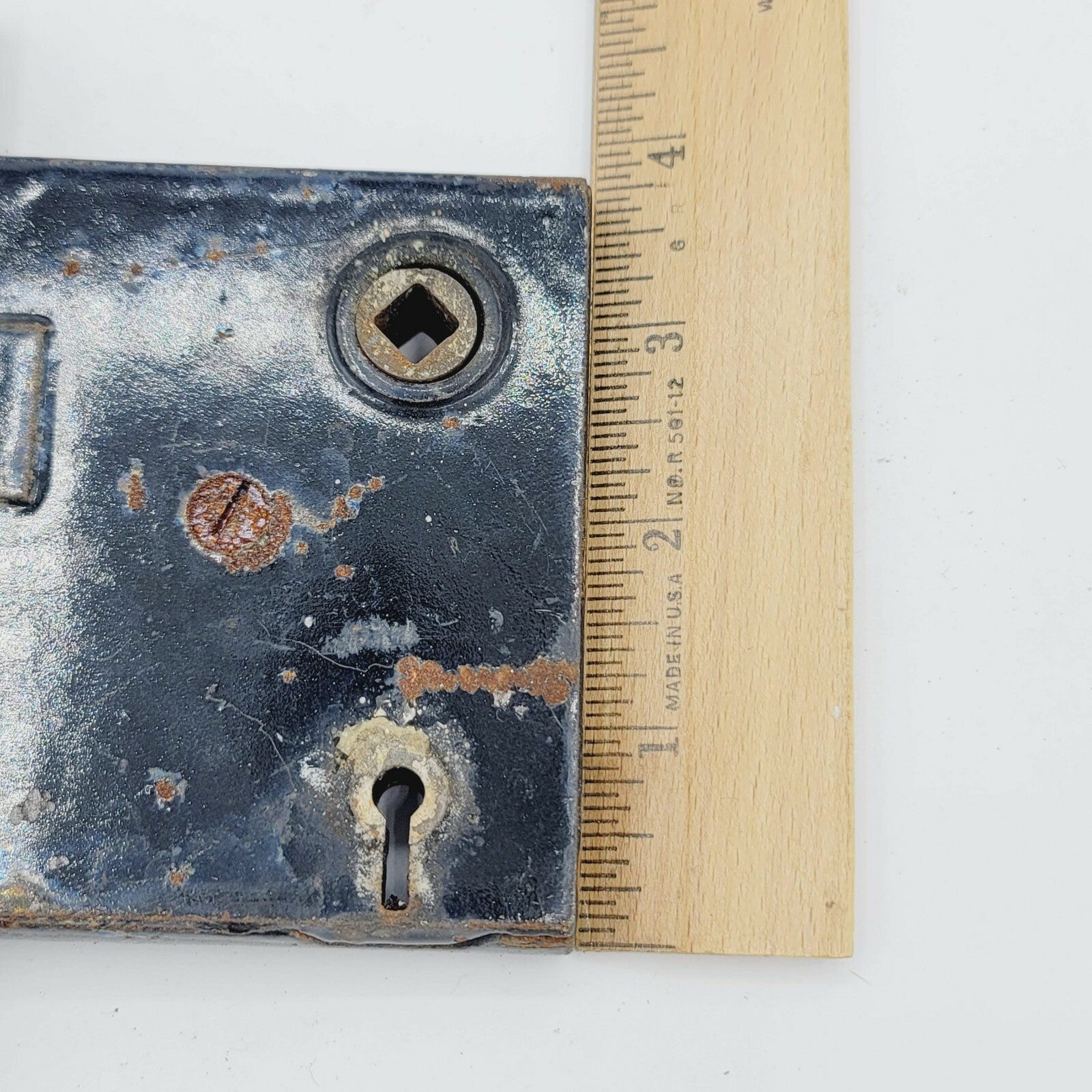 Vintage Cast Iron Door Mortise Lock Salvage Hardware  B123