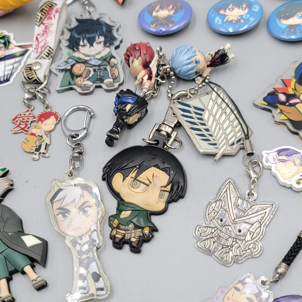 Anime Pin Button Sticker Keychain Charm Lot