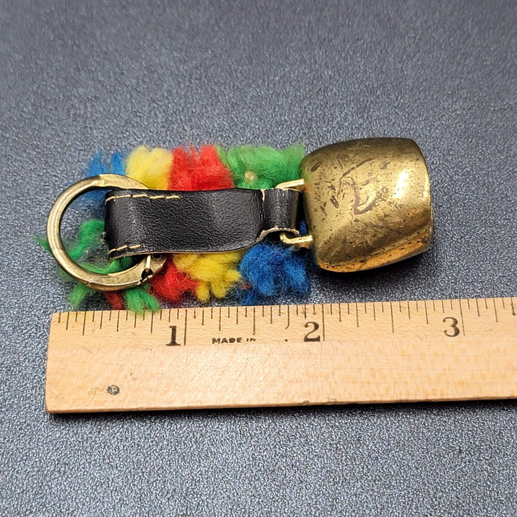 Vintage Tirol Switzerland Bell Travel Souvenir Keychain Key Ring Chain 2.5"