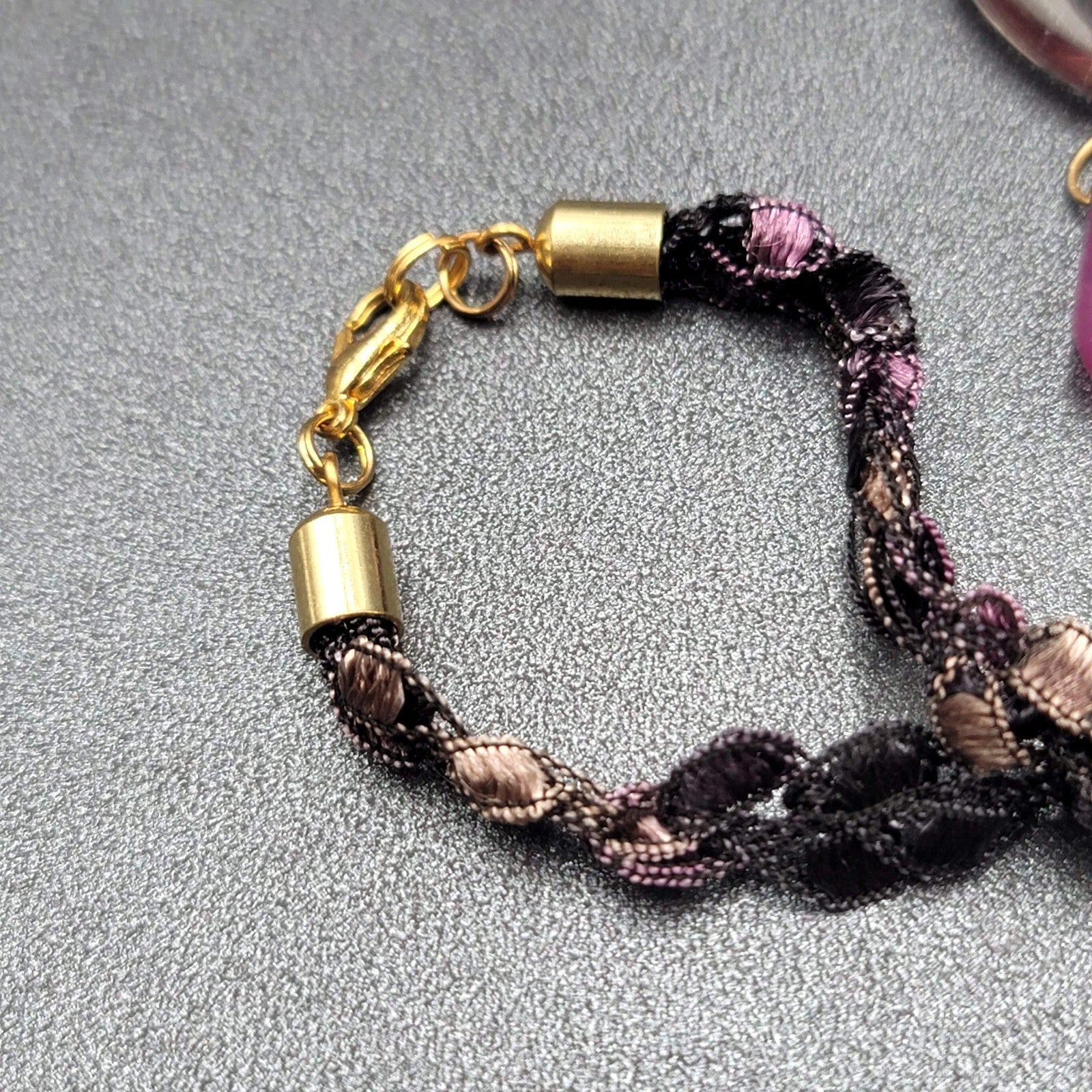 Purple Necklace Art Glass Heart Pendant 20"