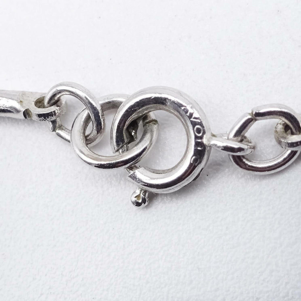 Vintage Silver tone Tube Chain Pendant Necklace 24" Estate Costume Mid Mod