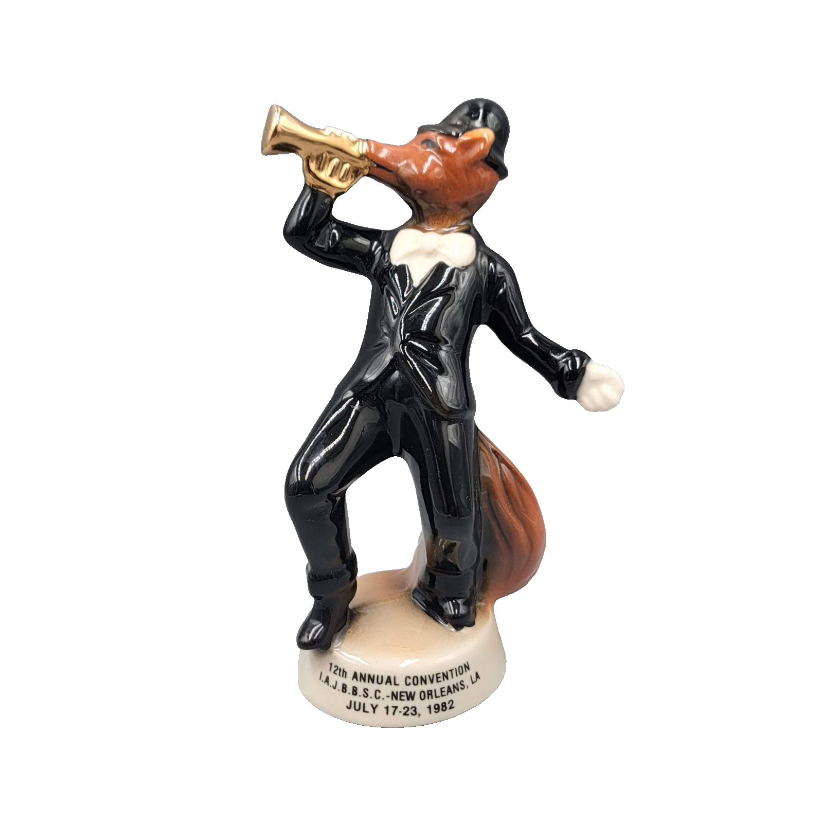 Jim Beam 1982 Convention New Orleans Fox paperweight Jazz New Orleans