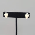 Enamel Ghost Studs Pierced Earrings Halloween 1/2"