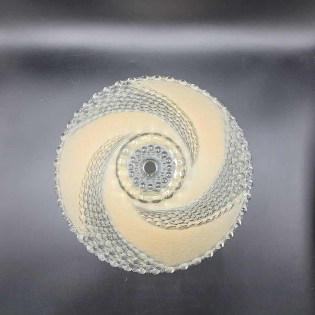 Antique Hobnail Lamp Shade Clear Tan Swirl Patterned 11"