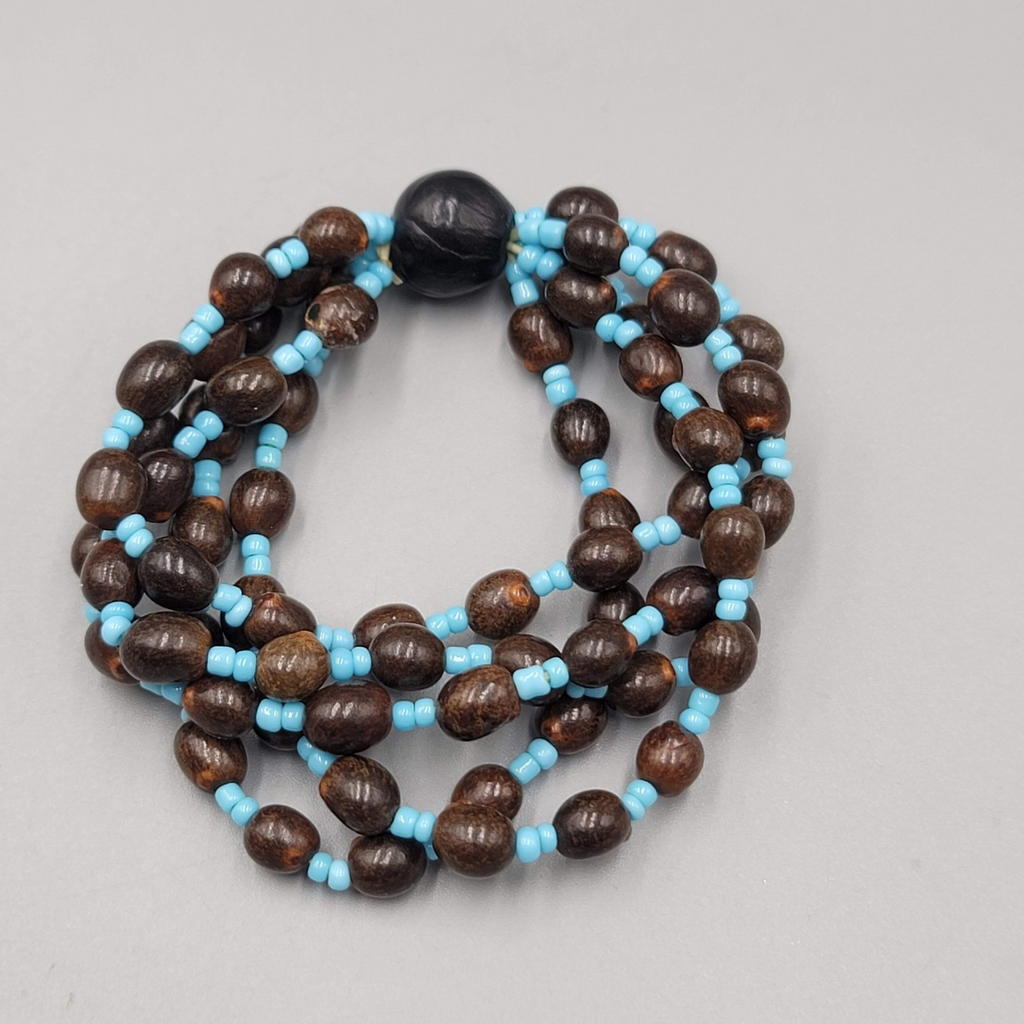 Vintage Seeds Bracelet Beaded Elastic Multistrand 6"