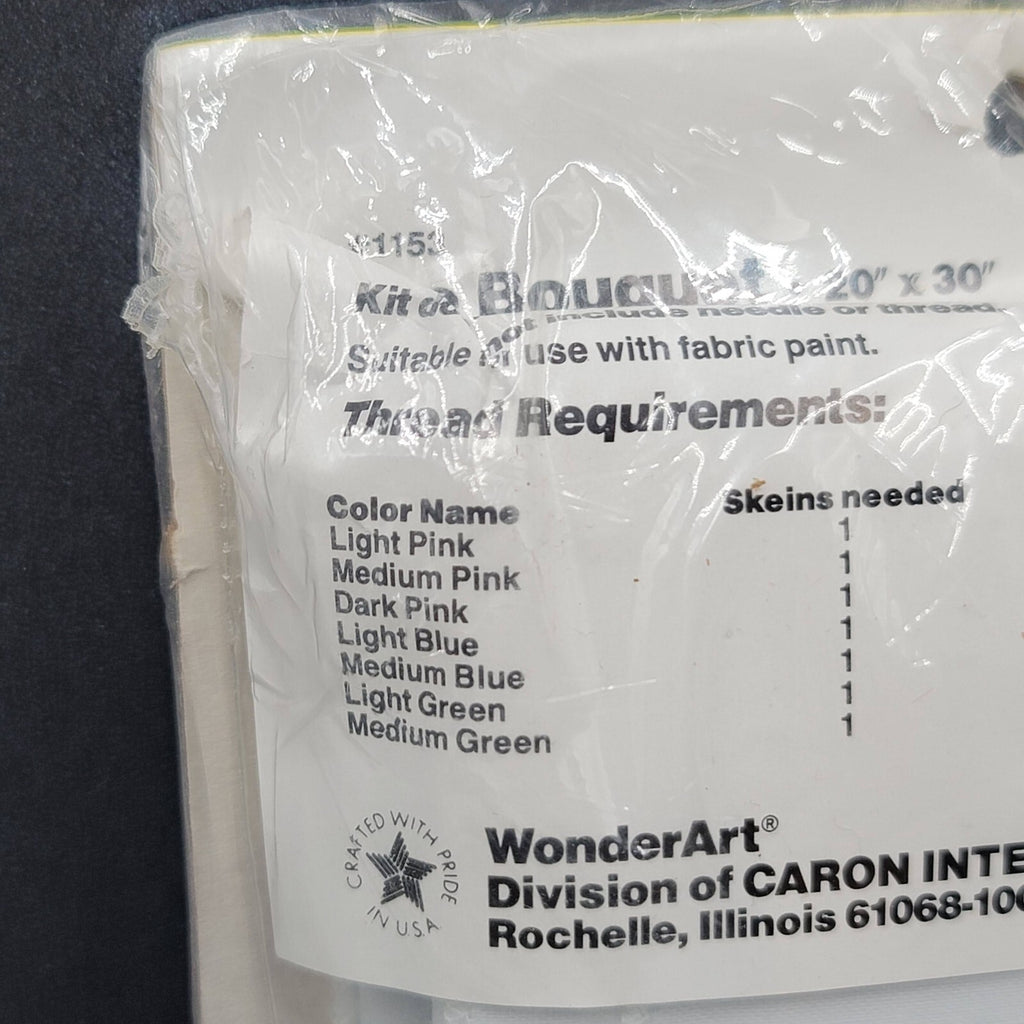 Wonder Arts 1153 Stamped Embroidery Perle Pair Pillowcase Kit New Old Stock